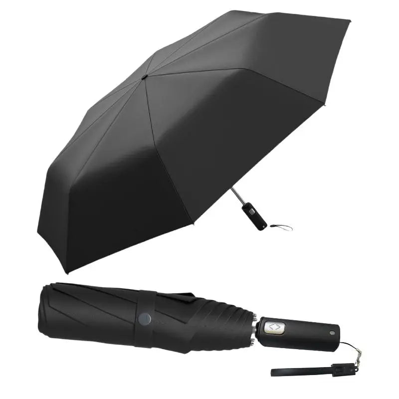 Green Foldable Rainproof Automatic Umbrella, 1 Count Compact Ring-Buckle Windproof Reinforced Pocket Umbrella for Women, Durable Sun-Protection UV Umbrella, Suitable for Rainy Days and Outdoor Use, Wind Resistant Umbrella, Portable Folding Umbrella