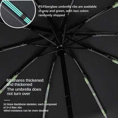 Green Foldable Rainproof Automatic Umbrella, 1 Count Compact Ring-Buckle Windproof Reinforced Pocket Umbrella for Women, Durable Sun-Protection UV Umbrella, Suitable for Rainy Days and Outdoor Use, Wind Resistant Umbrella, Portable Folding Umbrella