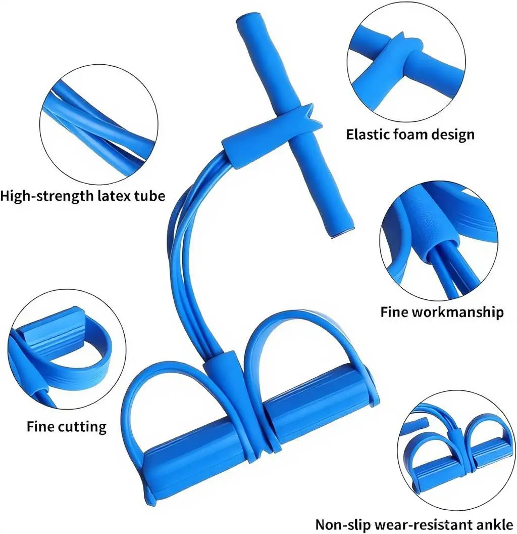 Multi-Functional Pedal Resistance Band Trainer – Portable Foot Pedal Fitness Equipment Home Gym Full Body Workout Machine, Exercise Sit-Ups, Yoga, Abdominal Training