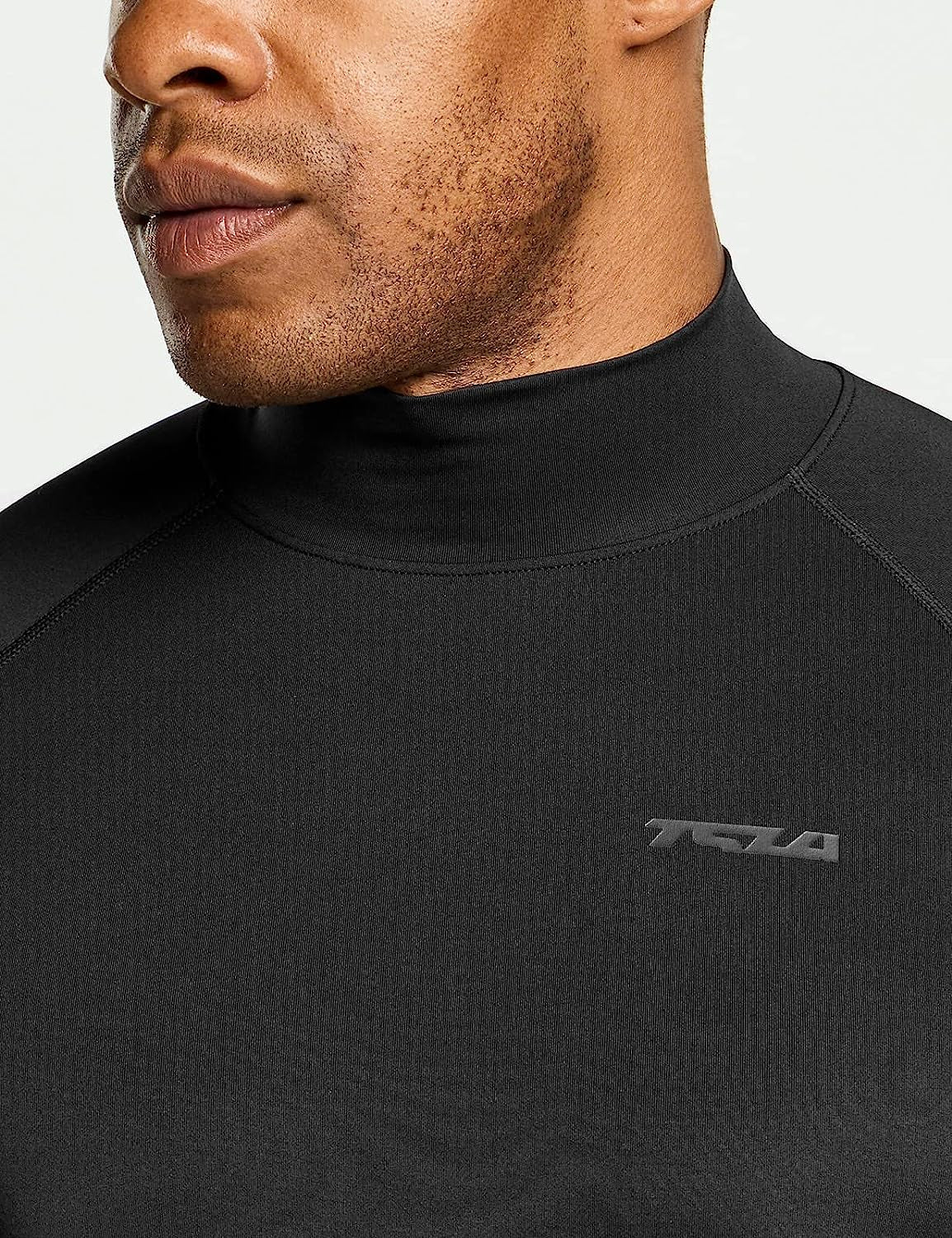 Men'S UPF 50+ Mock Long Sleeve Compression Shirts, Athletic Workout Shirt, Base Layer for Water Sports
